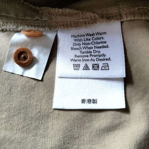 Women's Eddie Bauer * LARGE khaki 100% cotton * button up long sleeve shirt - Picture 9 of 10